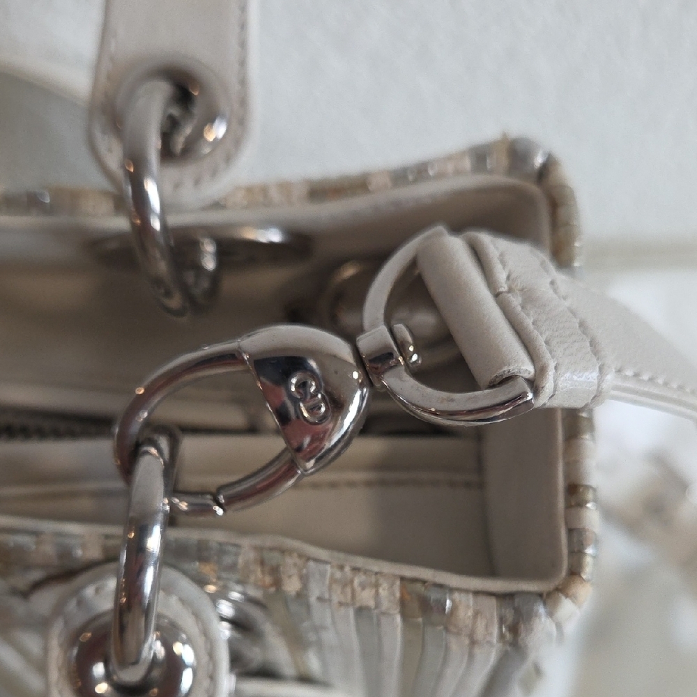 LADY DIOR Gold and Silver Embellished Handbag - Picture 4 of 16